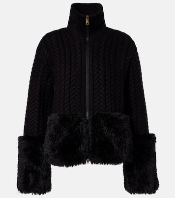 Cárdigan trenzado en mezcla de lana  | Moncler