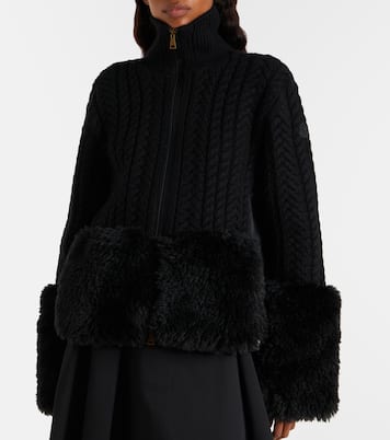 Cárdigan trenzado en mezcla de lana  | Moncler