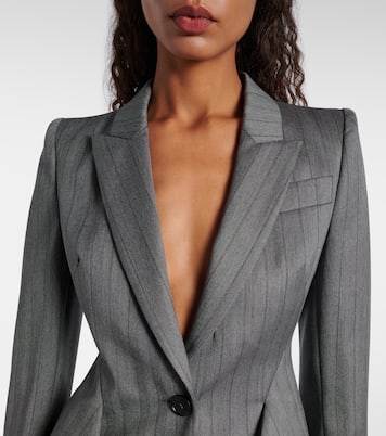 Herringbone pinstripe wool blazer | McQueen