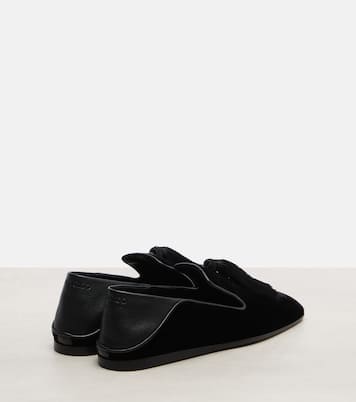 Eliot Slipper leather-trimmed velvet slip-on shoes | Jimmy Choo
