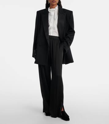 Eliot Slipper leather-trimmed velvet slip-on shoes | Jimmy Choo