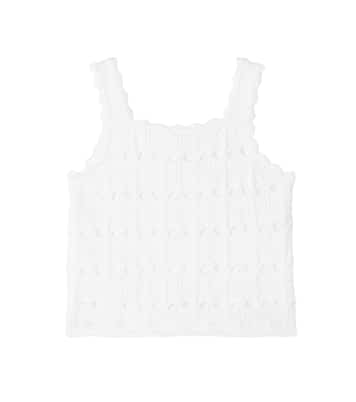 Cutout scalloped wool and cotton tank top | Zimmermann Kids