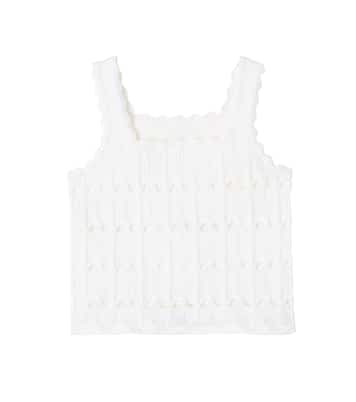 Cutout scalloped wool and cotton tank top | Zimmermann Kids