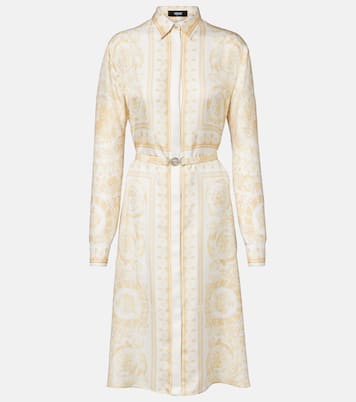 Barocco silk twill shirt dress | Versace