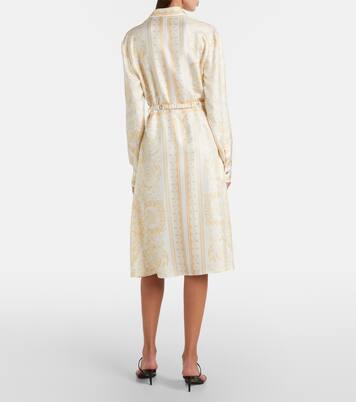Barocco silk twill shirt dress | Versace