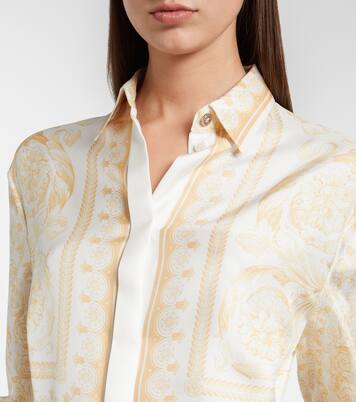 Barocco silk twill shirt dress | Versace
