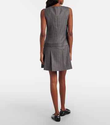 Belted pinstripe minidress | Ganni