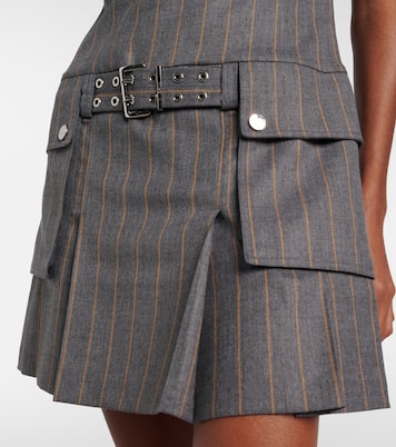 Belted pinstripe minidress | Ganni