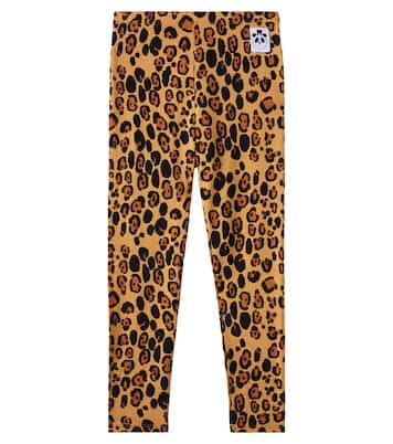 Leopard-print jersey leggings | Mini Rodini