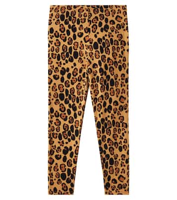Leopard-print jersey leggings | Mini Rodini