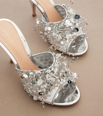 Mules Abyssa de malla con lentejuelas | Gianvito Rossi