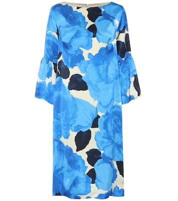 Abito a stampa floreale in raso | Dries Van Noten