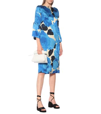 Abito a stampa floreale in raso | Dries Van Noten