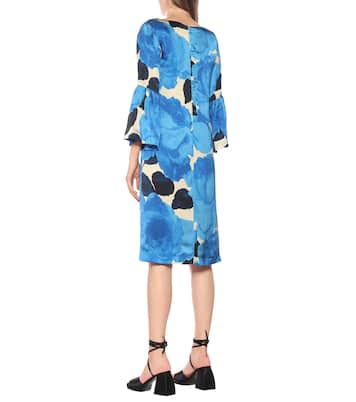 Abito a stampa floreale in raso | Dries Van Noten