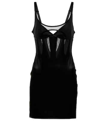Mesh-paneled bustier minidress | Mugler