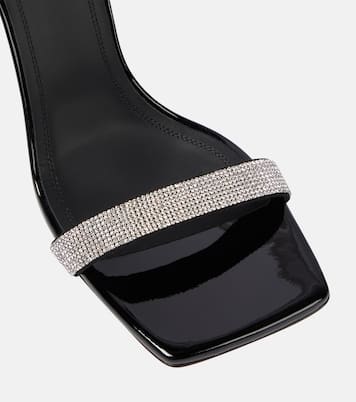 Rih embellished patent leather sandals | Amina Muaddi