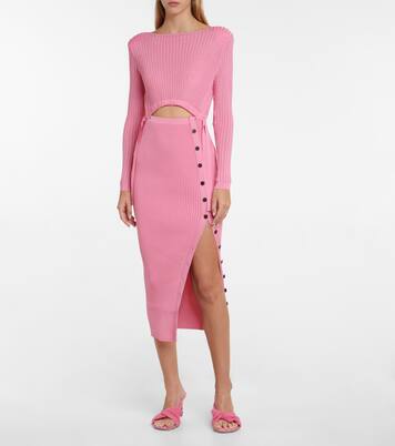 Ribbed-knit midi dress | Self-Portrait