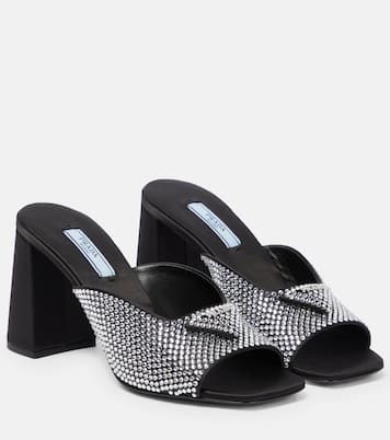Verzierte Pantoletten aus Satin | Prada
