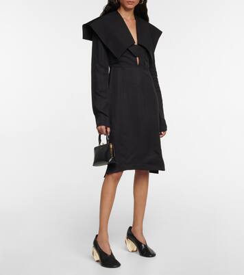 V-neck crêpe minidress | Jil Sander