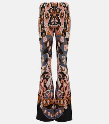 Floral high-rise flared wool pants | Etro