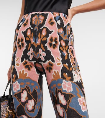 Floral high-rise flared wool pants | Etro