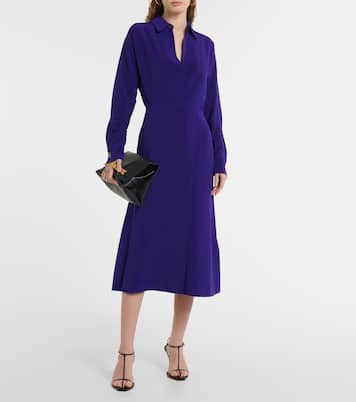 Abito midi a portafoglio in cady | Victoria Beckham
