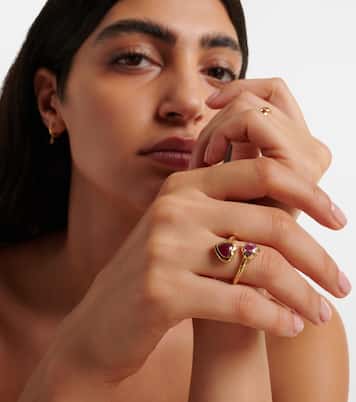 Anello Moi and Toi in oro 18kt con zaffiri e rubini | Octavia Elizabeth
