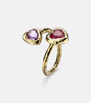 Anello Moi and Toi in oro 18kt con zaffiri e rubini | Octavia Elizabeth