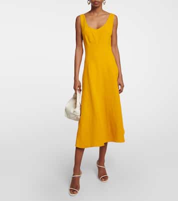 Linen-blend midi dress | Vince