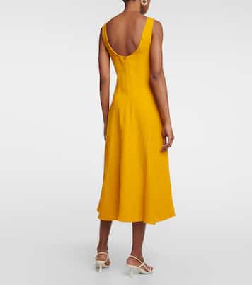 Linen-blend midi dress | Vince