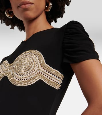 Verziertes Maxikleid aus Jersey | Christopher Esber