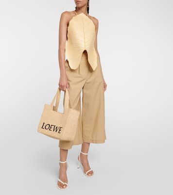 Paula's Ibiza Medium logo raffia tote bag | Loewe