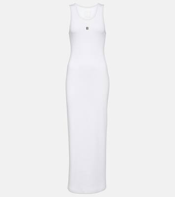 Abito lungo in jersey di cotone a coste | Givenchy