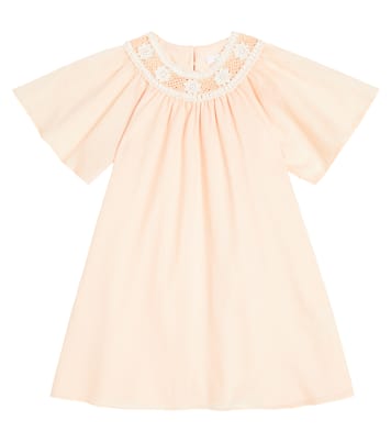 Kleid aus Baumwolle mit Häkelstrick | Chloé Kids