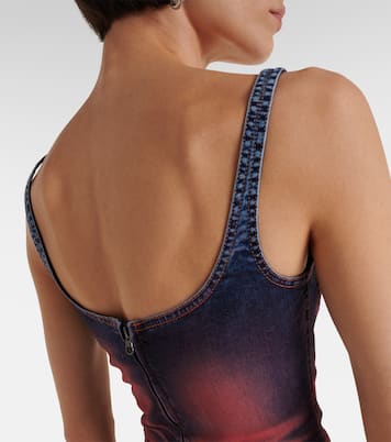 Harley printed denim crop top | KNWLS