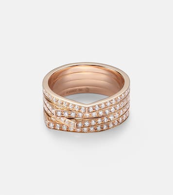 Anello Antifer 4 Rows in oro rosa 18kt con diamanti | Repossi