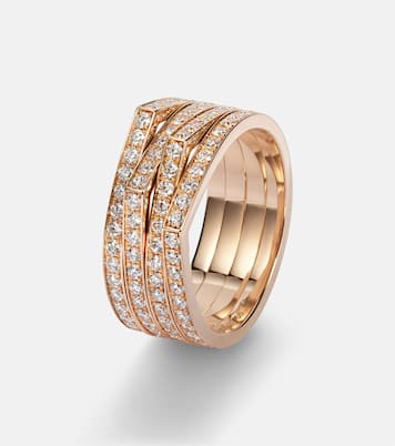 Anello Antifer 4 Rows in oro rosa 18kt con diamanti | Repossi