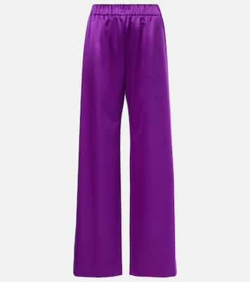Silk satin wide-leg pants | Valentino