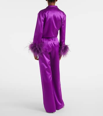 Silk satin wide-leg pants | Valentino