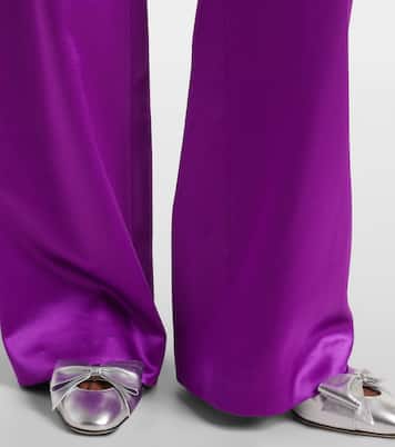 Silk satin wide-leg pants | Valentino