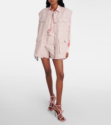 Short en tweed de coton mélangé | Versace