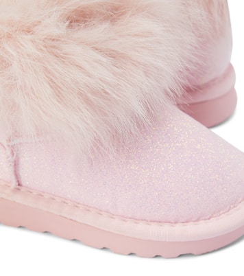Bebé - botines con pelo sintético y glitter | Monnalisa