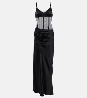 Dunya draped silk satin gown | SIR