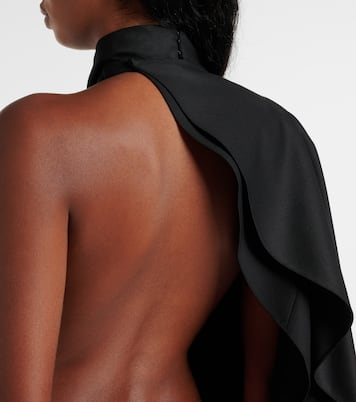 Open-back wool grain de poudre jumpsuit | Alaïa
