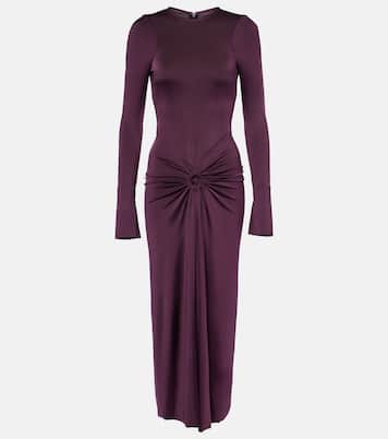 Vestido midi fruncido de jersey | Victoria Beckham