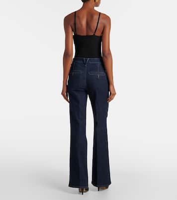Jeans Crosbie a gamba larga e vita alta | Veronica Beard