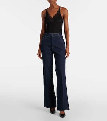 Jeans Crosbie a gamba larga e vita alta | Veronica Beard