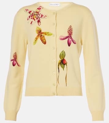 Cárdigan de lana virgen floral | Oscar de la Renta