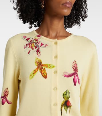 Cárdigan de lana virgen floral | Oscar de la Renta