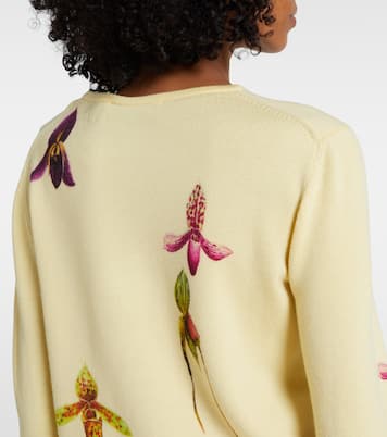 Cárdigan de lana virgen floral | Oscar de la Renta